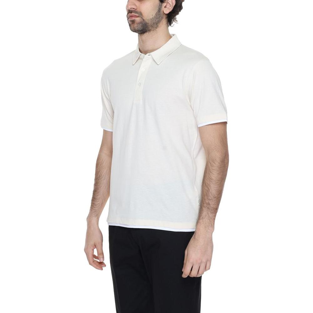 Men's Hamaki-Ho cream cotton short sleeve polo shirt from the Spring/Summer collection.