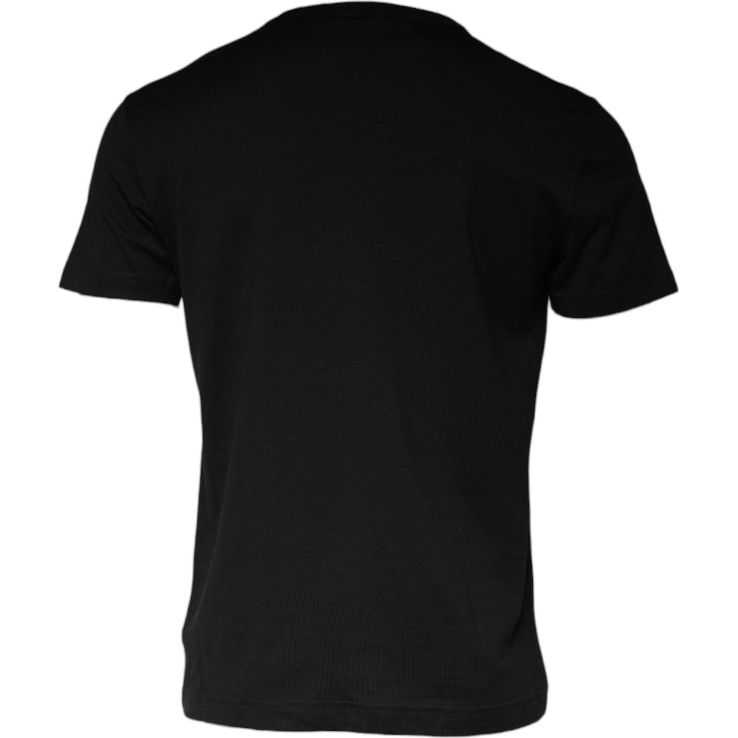 Dolce & Gabbana Black Cotton Necklace Embellished T-shirt Dolce & Gabbana Black