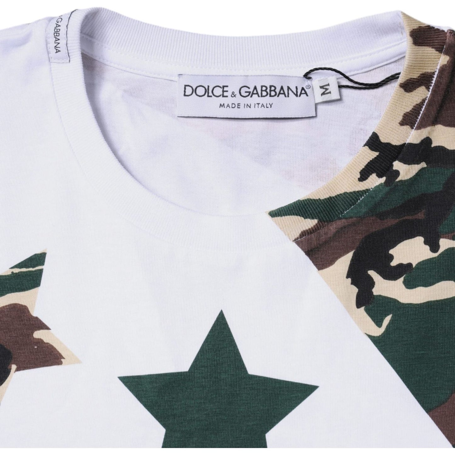 Dolce & Gabbana White Camouflage Stars Crew Neck T-shirt Dolce & Gabbana Dark Slate Gray