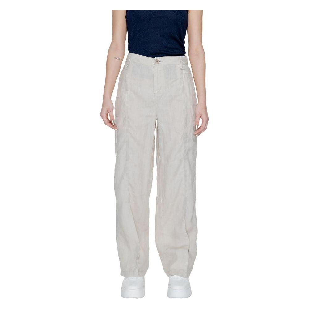 Street One Beige Linen Jeans & Pant Street One Gray