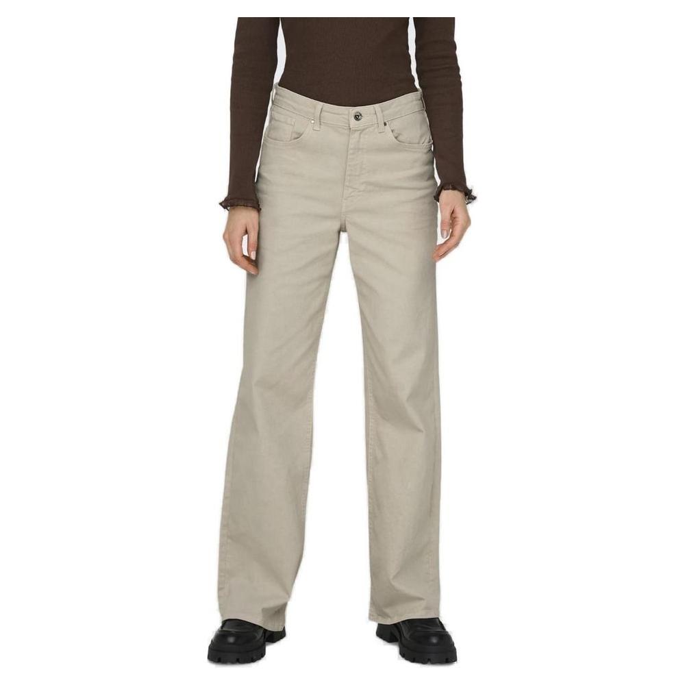 Only Beige Cotton Jeans & Pant Only Dark Gray