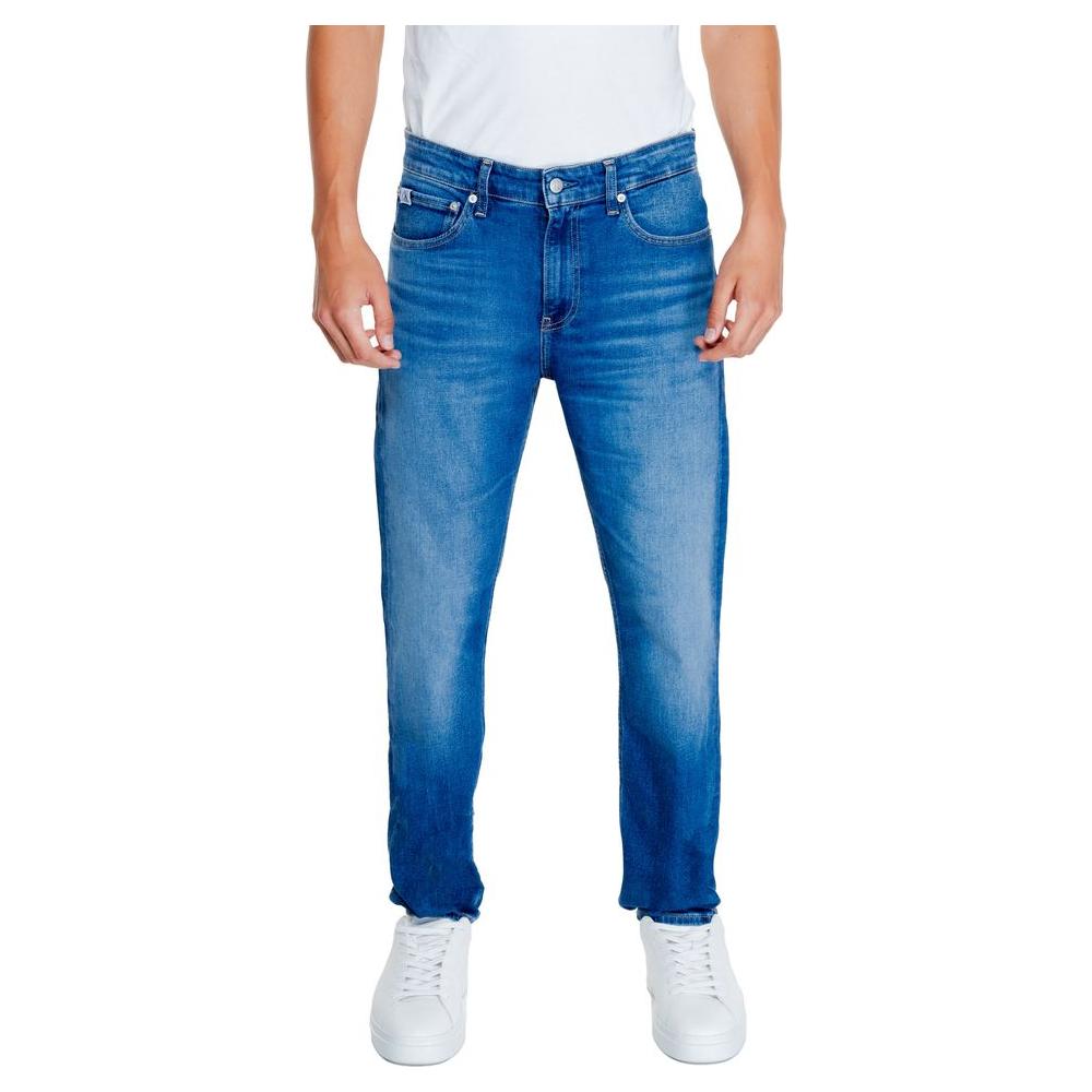 Calvin Klein Jeans Blue Recycled Cotton Jeans & Pant Calvin Klein Jeans Steel Blue