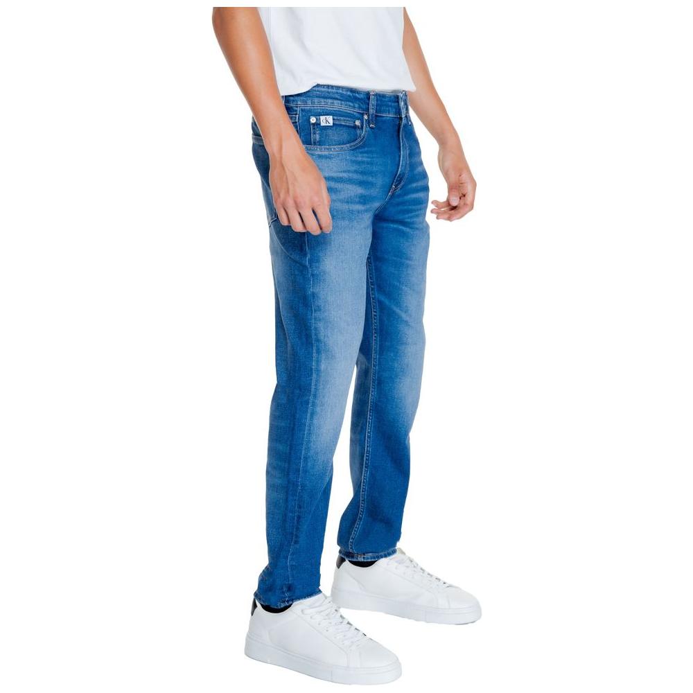 Calvin Klein Jeans Blue Recycled Cotton Jeans & Pant Calvin Klein Jeans Light Gray