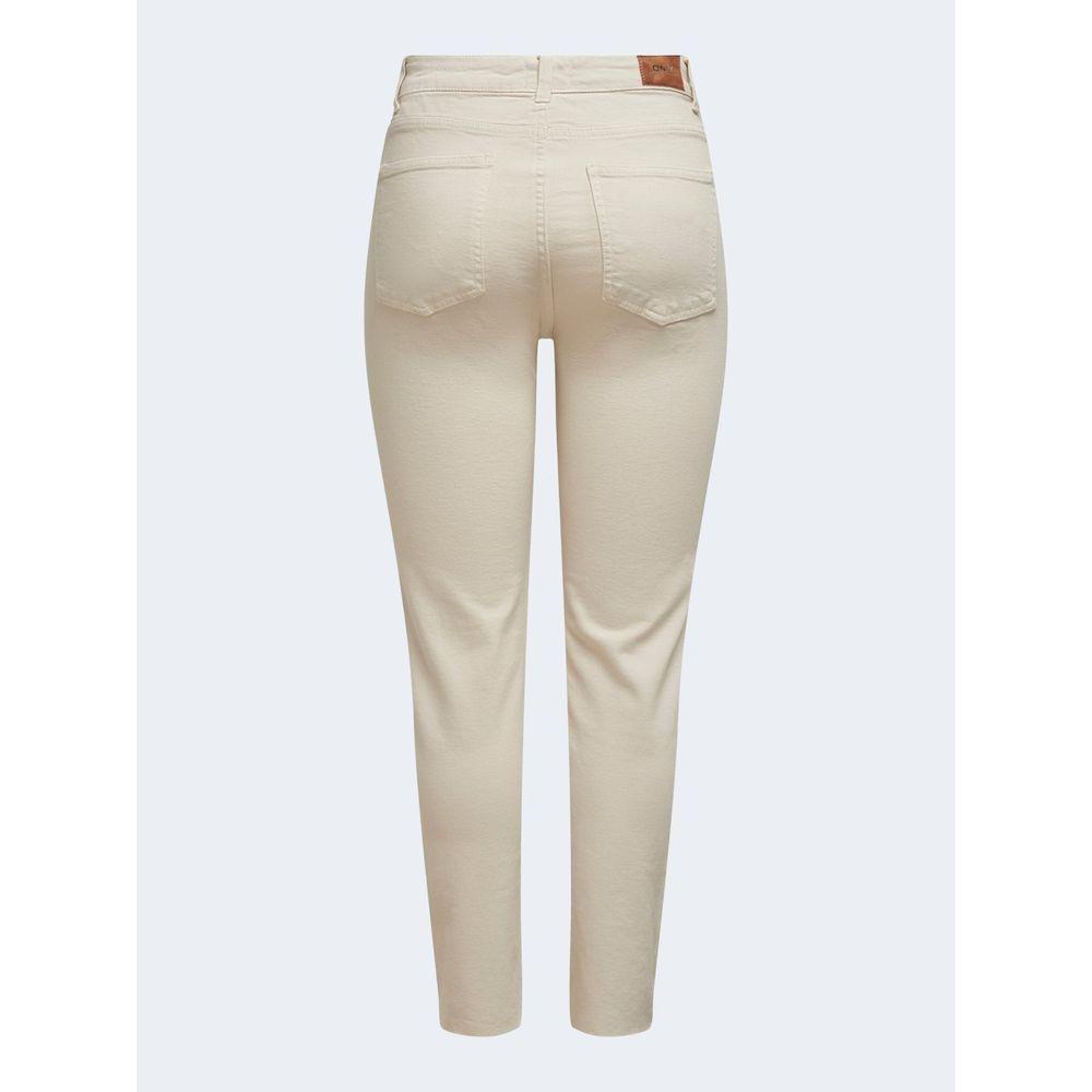Only Beige Cotton Jeans & Pant Only Lavender