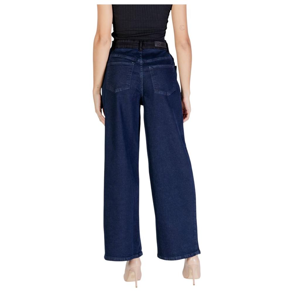 ICHI Blue Cotton Jeans & Pant ICHI Dark Slate Gray