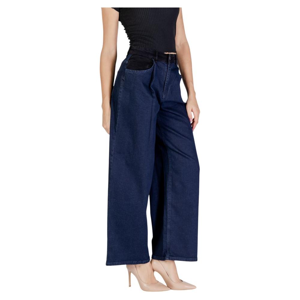 ICHI Blue Cotton Jeans & Pant ICHI Dark Slate Gray