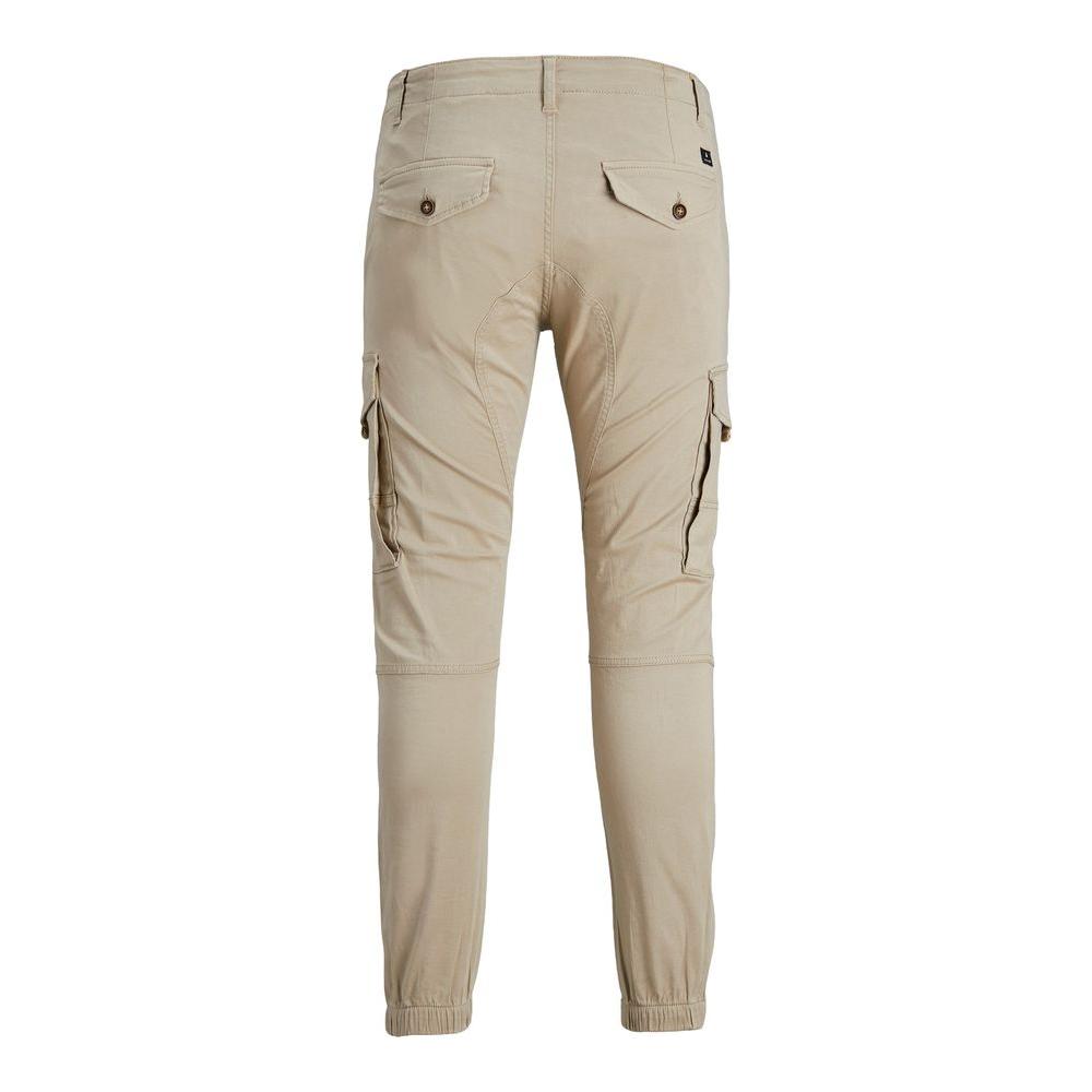 Jack Jones Beige Cotton Jeans & Pant Jack Jones Dark Gray