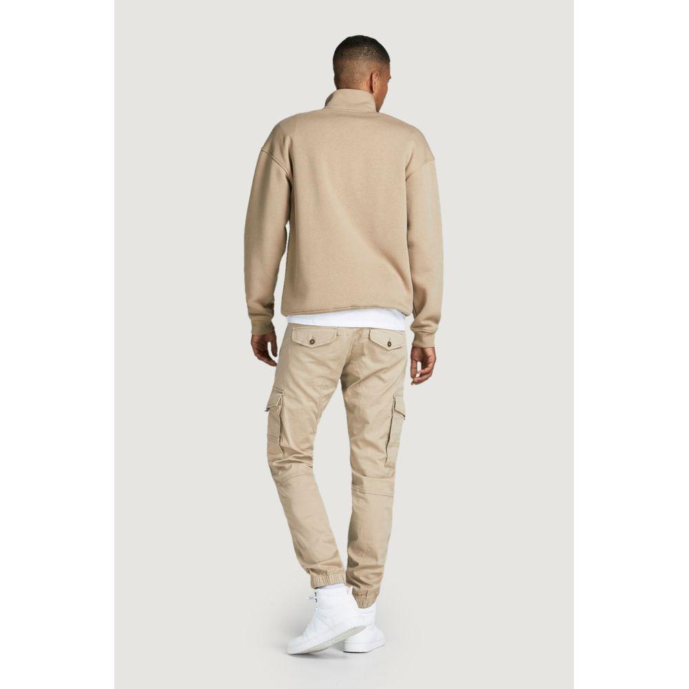 Jack Jones Beige Cotton Jeans & Pant Jack Jones Light Gray