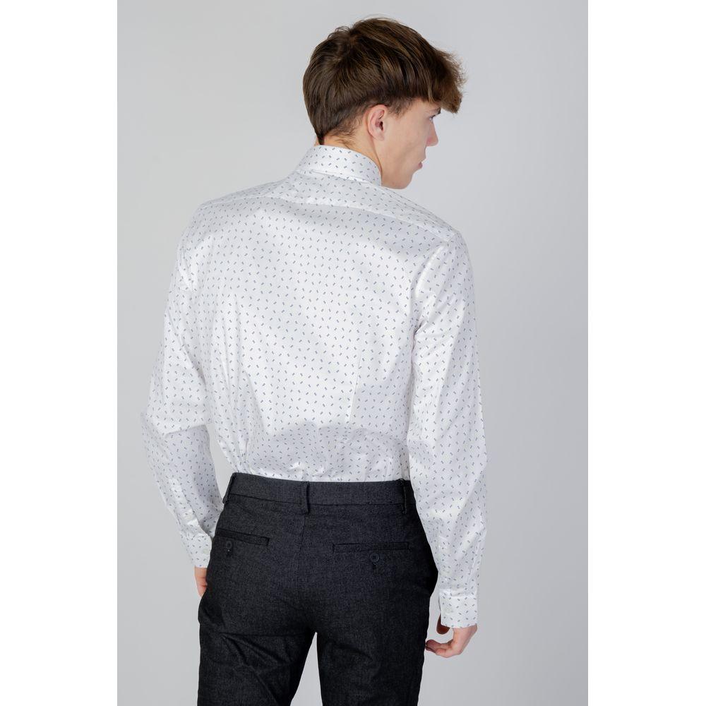 Calvin Klein White Cotton Shirt Calvin Klein Light Gray