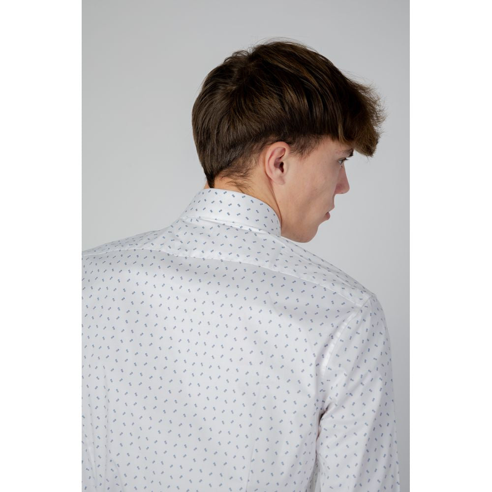 Calvin Klein White Cotton Shirt Calvin Klein Gray