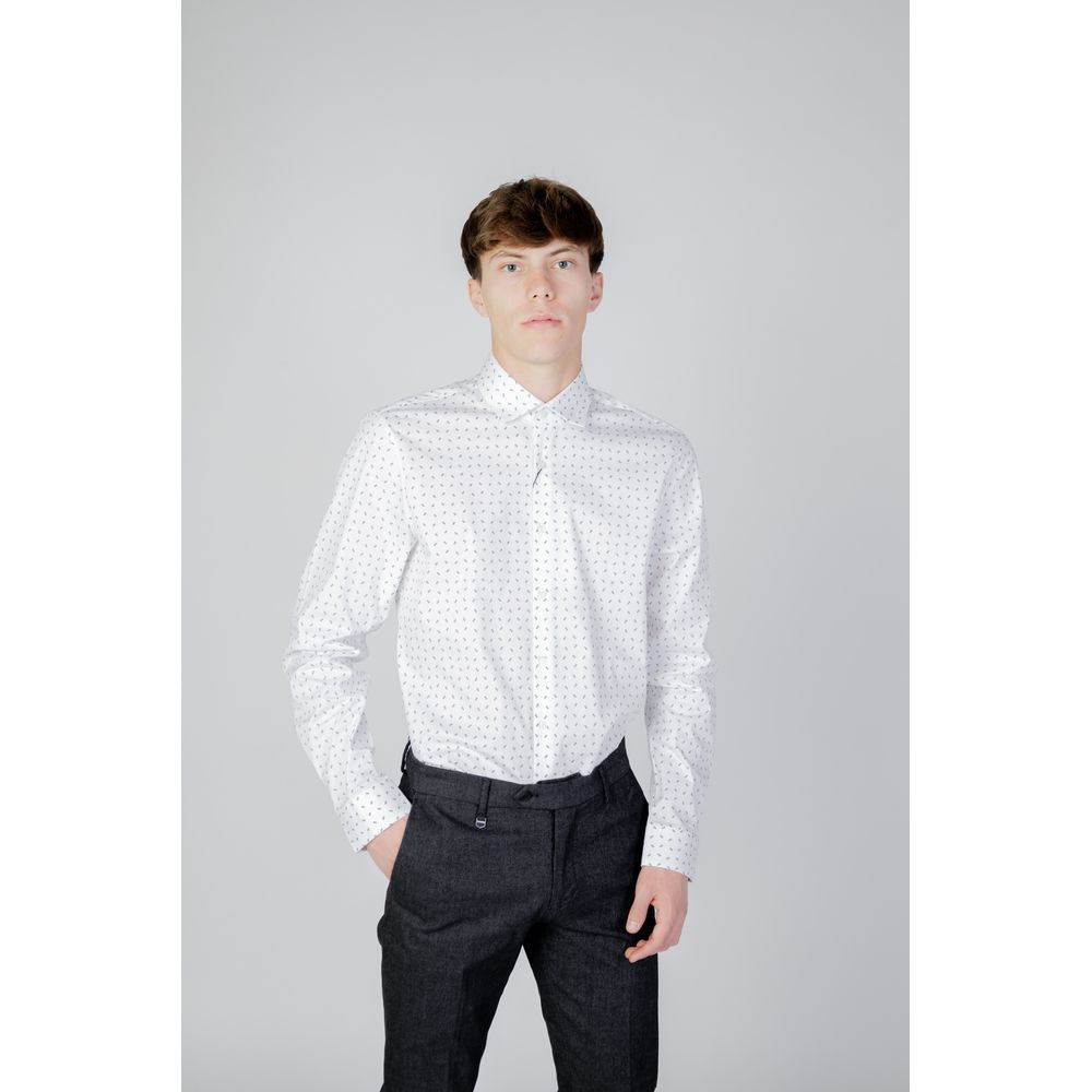 Calvin Klein White Cotton Shirt Calvin Klein Light Gray