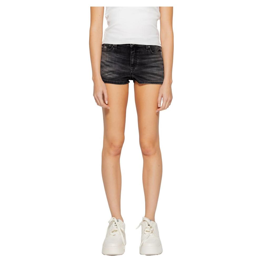 Tommy Hilfiger Jeans Black Recycled Cotton Short Tommy Hilfiger Jeans Tan