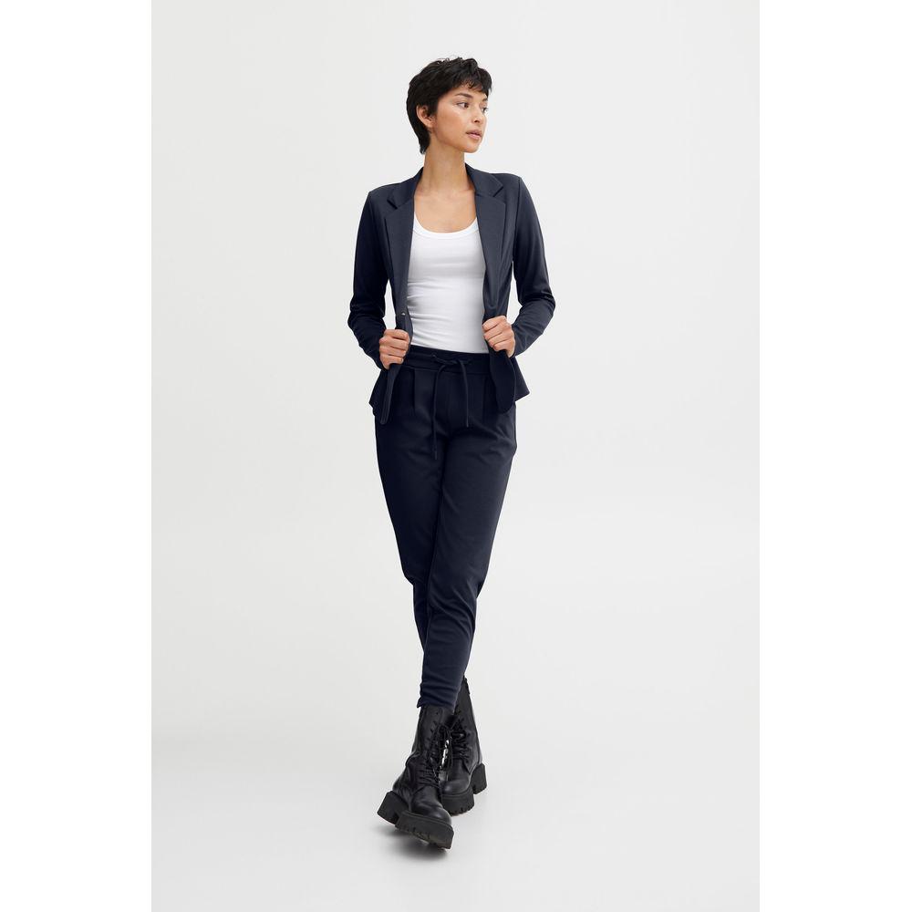 ICHI Blue Polyester Jeans & Pant ICHI Lavender