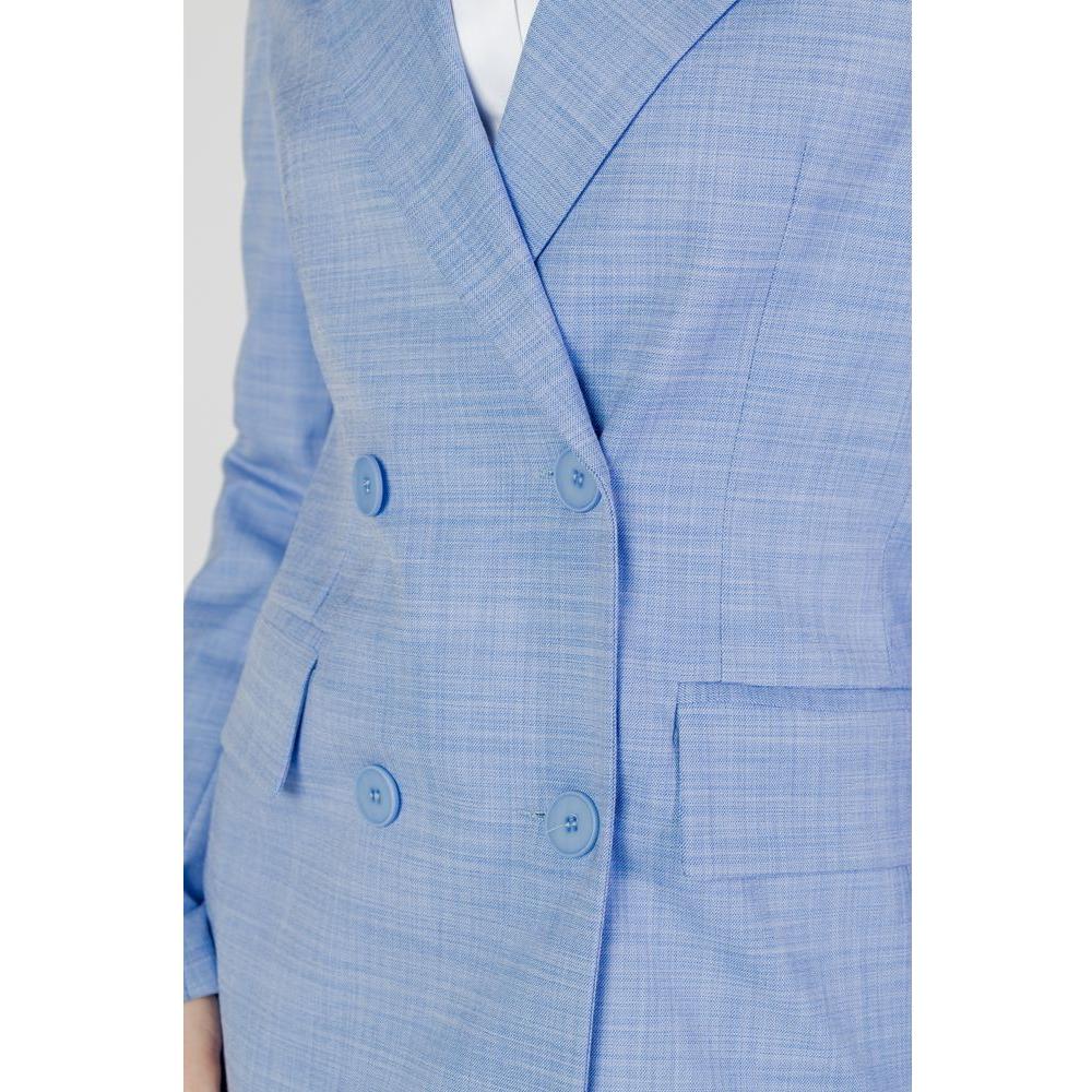 Sandro Ferrone Blue Viscose Suits & Blazer Sandro Ferrone Dark Gray