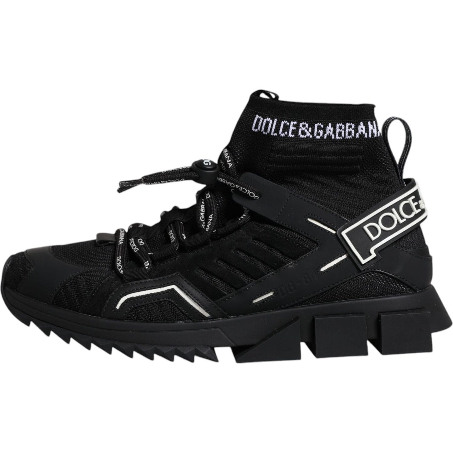 Dolce & Gabbana Black Sorrento Logo Men Sneakers Socks Shoes Dolce & Gabbana Black