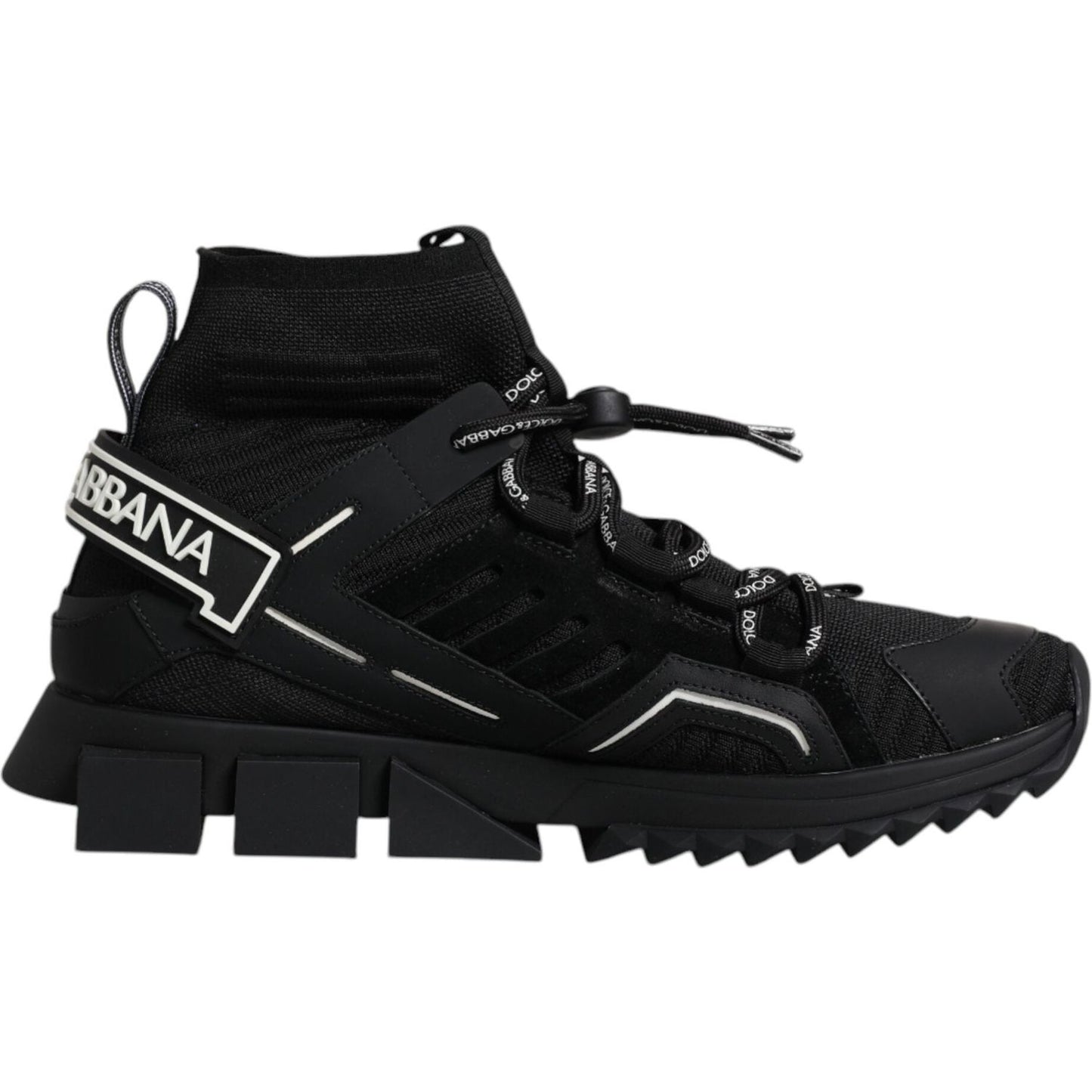 Dolce & Gabbana Black Sorrento Logo Men Sneakers Socks Shoes Dolce & Gabbana Black