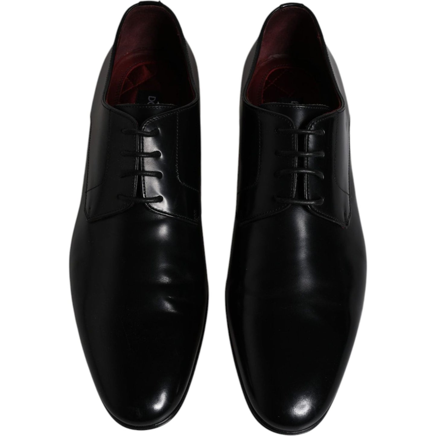 Dolce & Gabbana Black Leather Lace Up Men Derby Formal Shoes Dolce & Gabbana Black