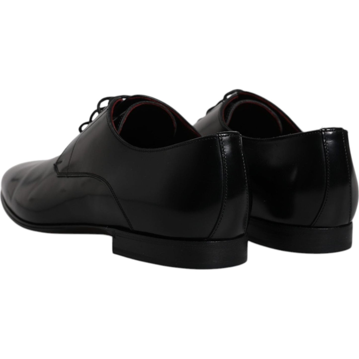 Dolce & Gabbana Black Leather Lace Up Men Derby Formal Shoes Dolce & Gabbana Black