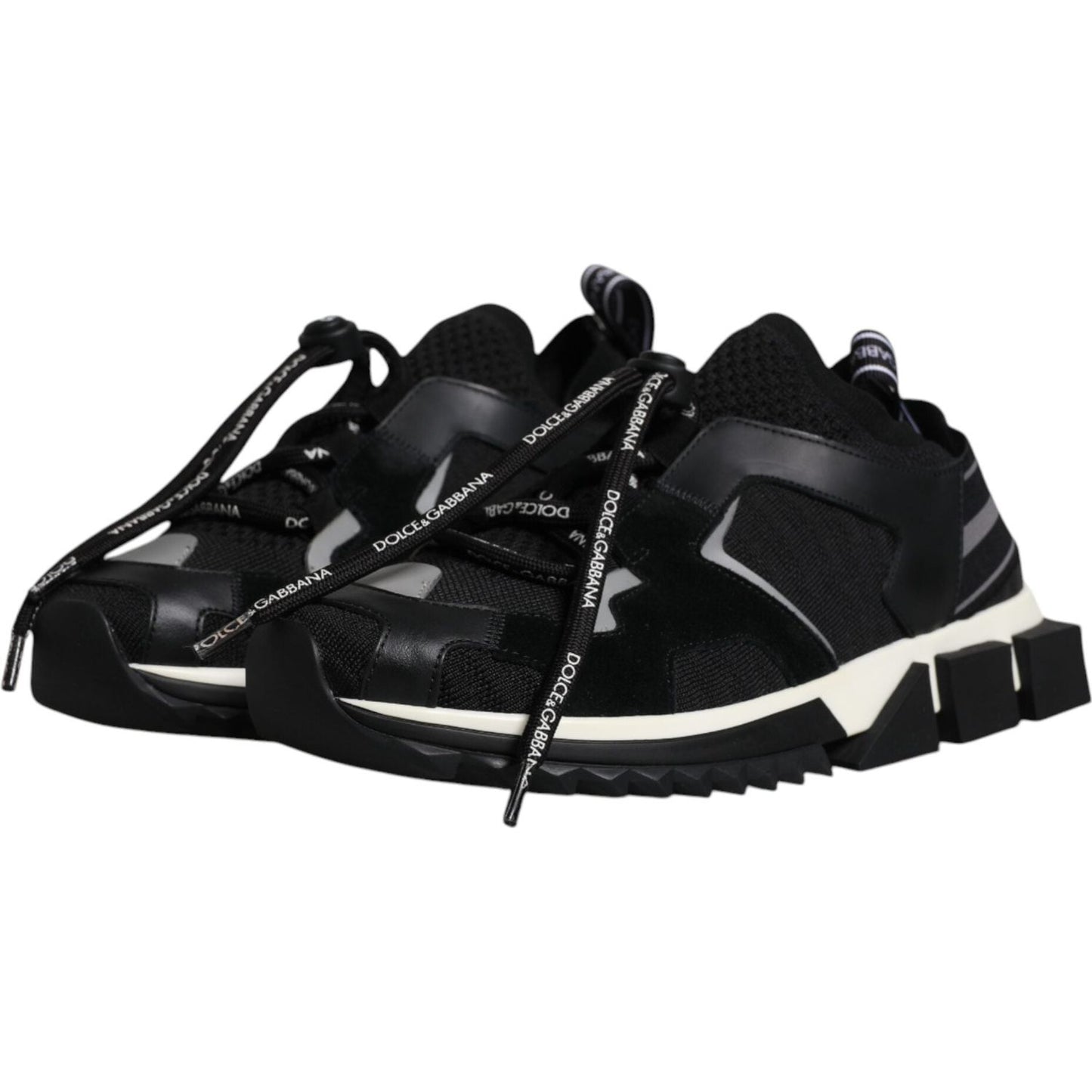 Dolce & Gabbana Black White Logo Sorrento Mens Sneakers Shoes Dolce & Gabbana Black