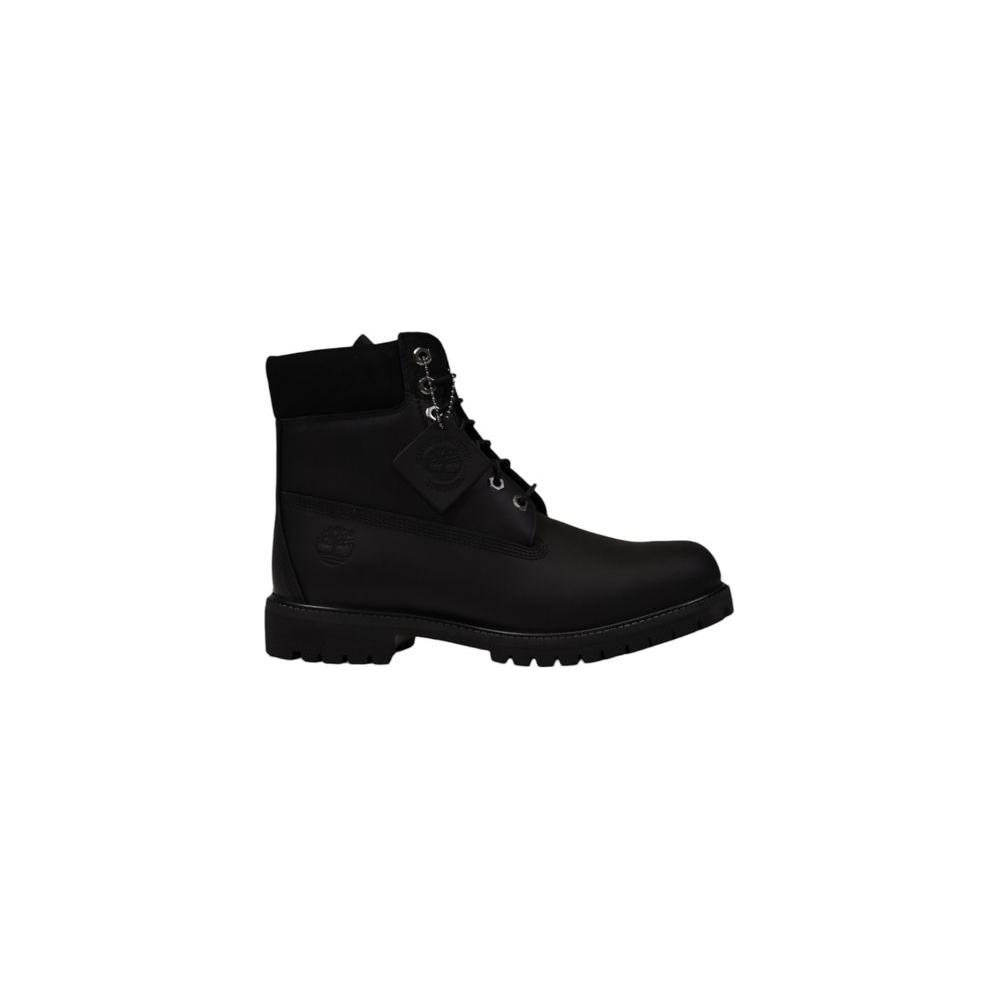 Timberland black suede restorer brush boot for men, fall/winter collection, 100% suede, side view.