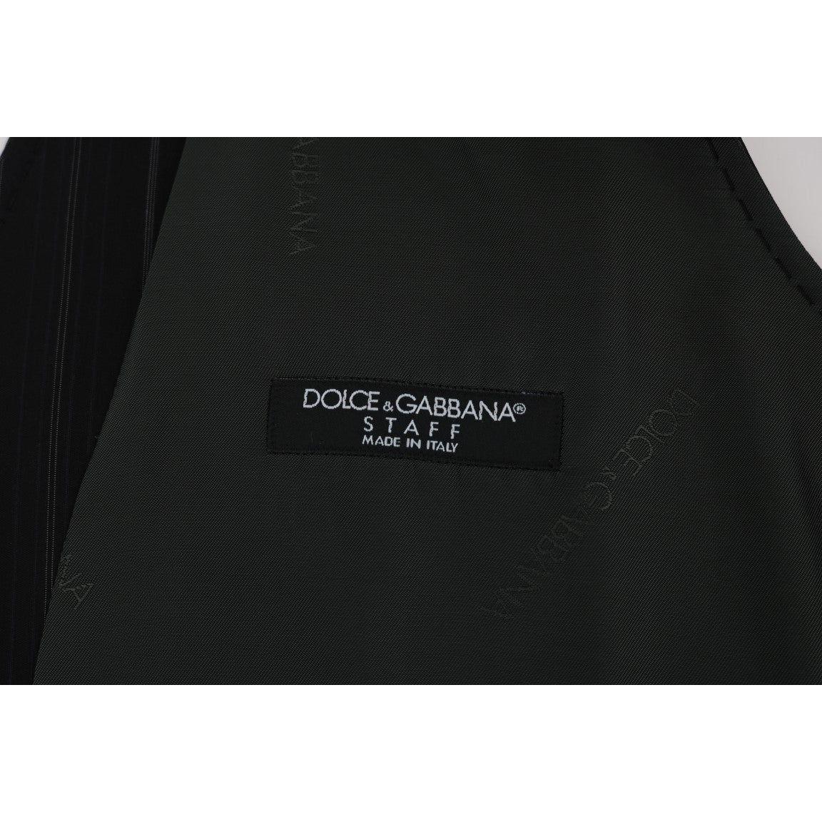 Dolce & Gabbana Black STAFF Cotton Striped Vest SIG60344-2