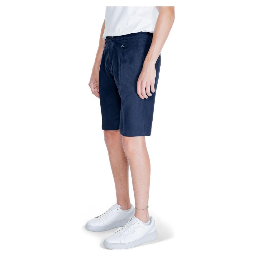 Antony Morato Blue Linen Short Antony Morato Dark Slate Gray