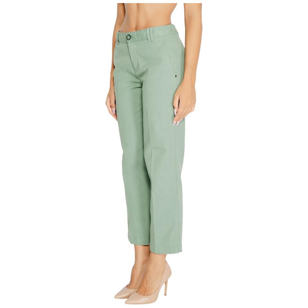 Street One turquoise cotton jeans for women, fall/winter collection, featuring 98% cotton and 2% elastane, shown on model.
