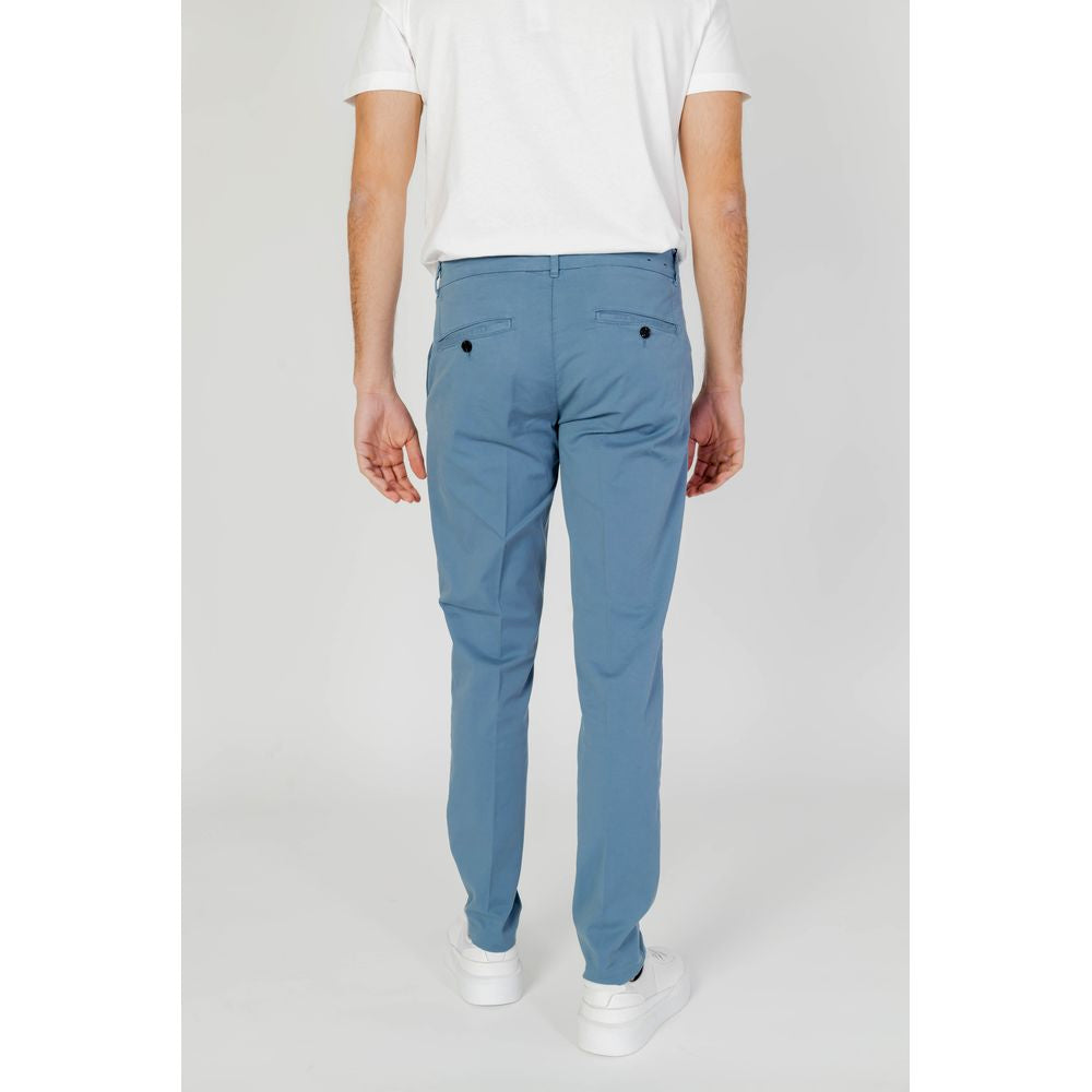Back view of Antony Morato men's blue skinny pants, 98% cotton, 2% elastane, perfect for spring/summer.