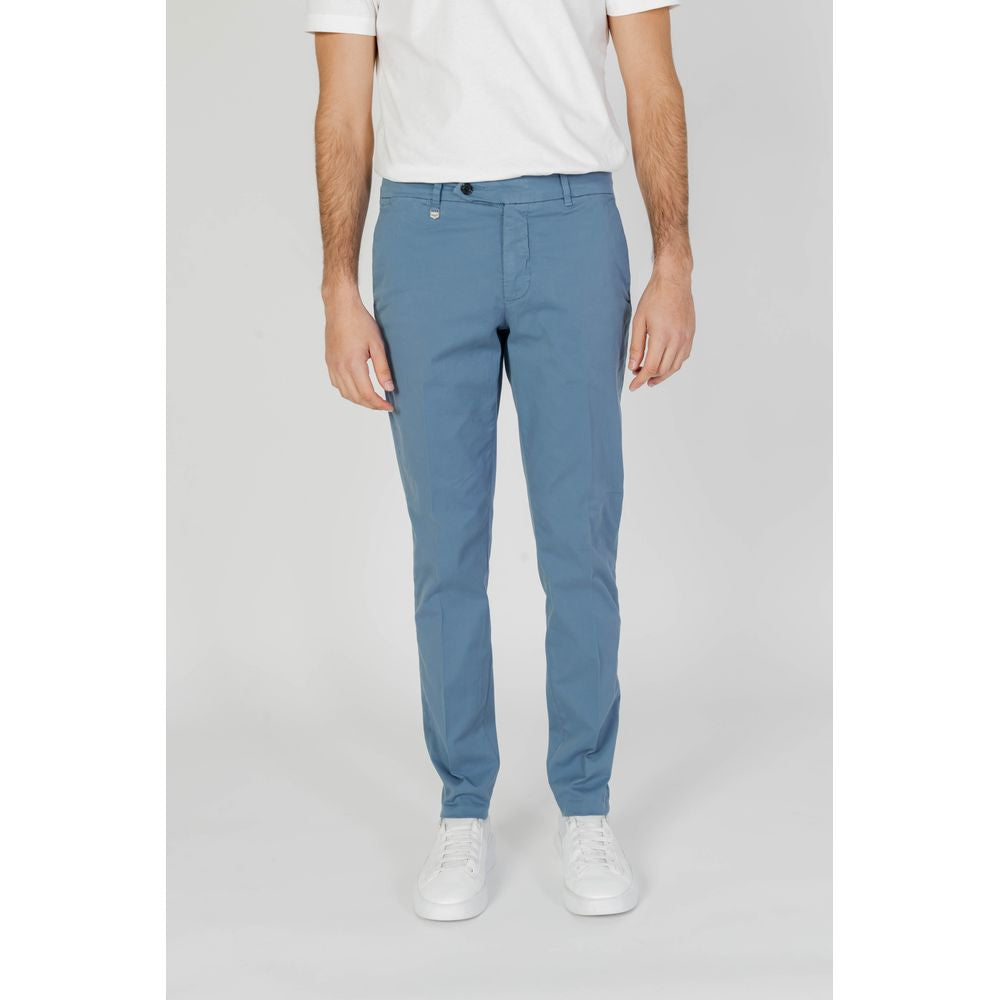 Antony Morato blue skinny pants for men, spring/summer collection, 98% cotton, 2% elastane, stylish and comfortable fit.