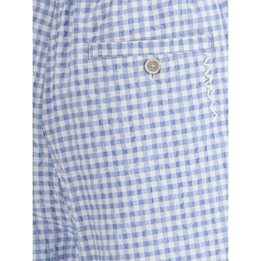 Marni knee-length Vichy Shorts Marni Light Steel Blue