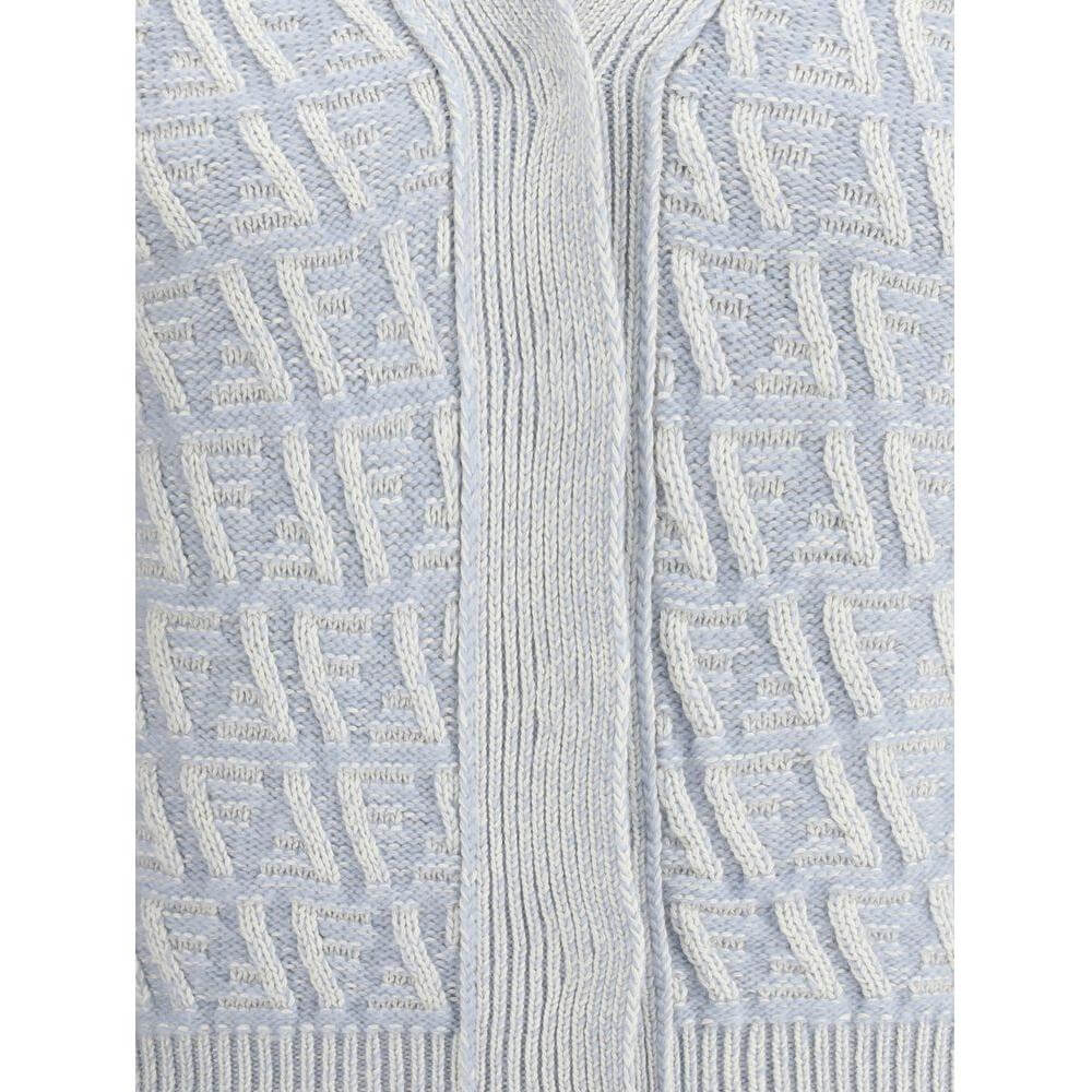 Fendi Silk Cardigan Fendi Light Gray