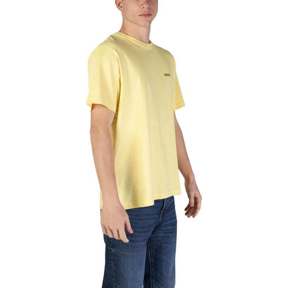 Hugo Boss Yellow Cotton T-Shirt Hugo Boss Tan