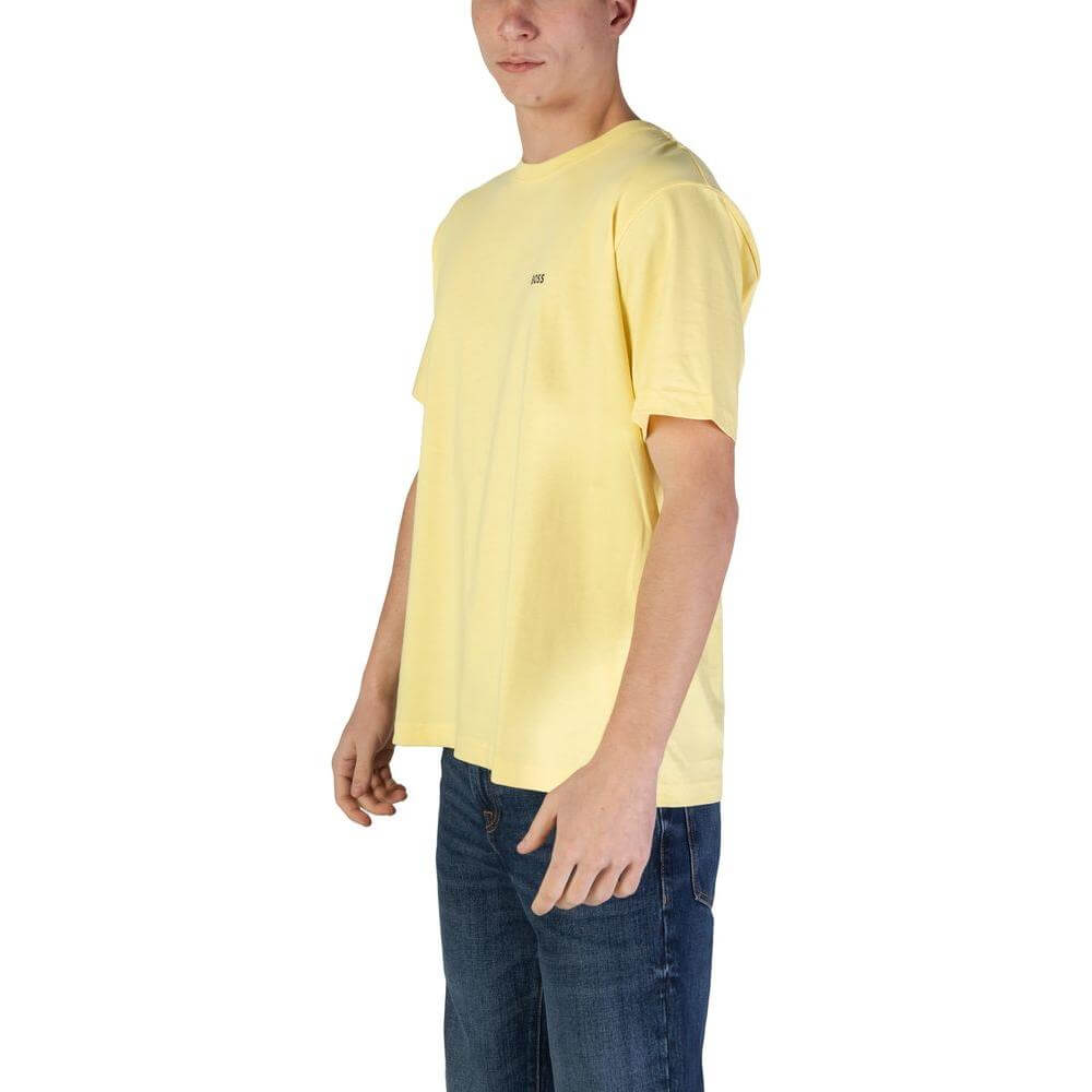 Hugo Boss Yellow Cotton T-Shirt Hugo Boss Light Goldenrod