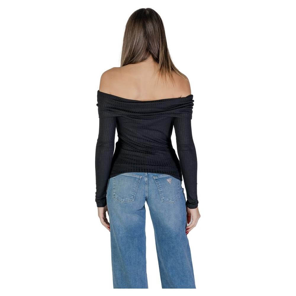Jacqueline De Yong Black Viscose Tops & T-Shirt Jacqueline De Yong Dark Slate Gray