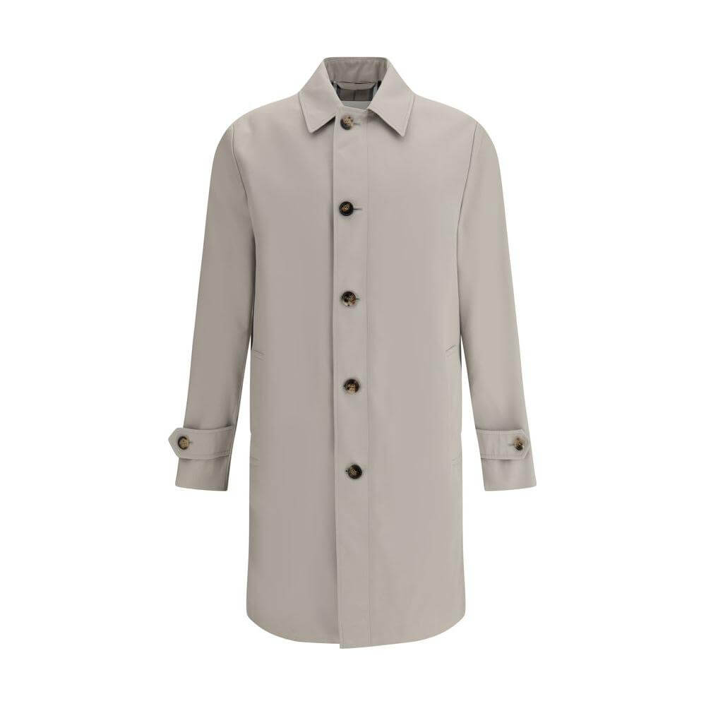 Burberry Breasted Coat Burberry Dark Gray