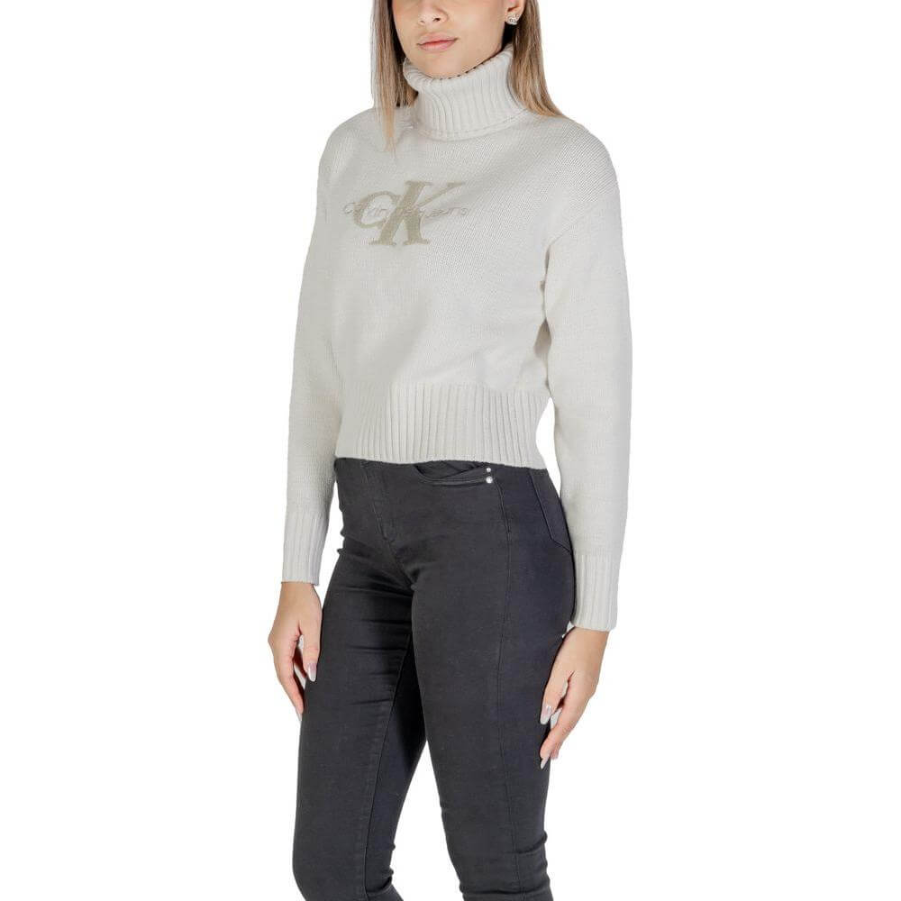 Calvin Klein Jeans Cream Cotton Sweater Calvin Klein Jeans Gray