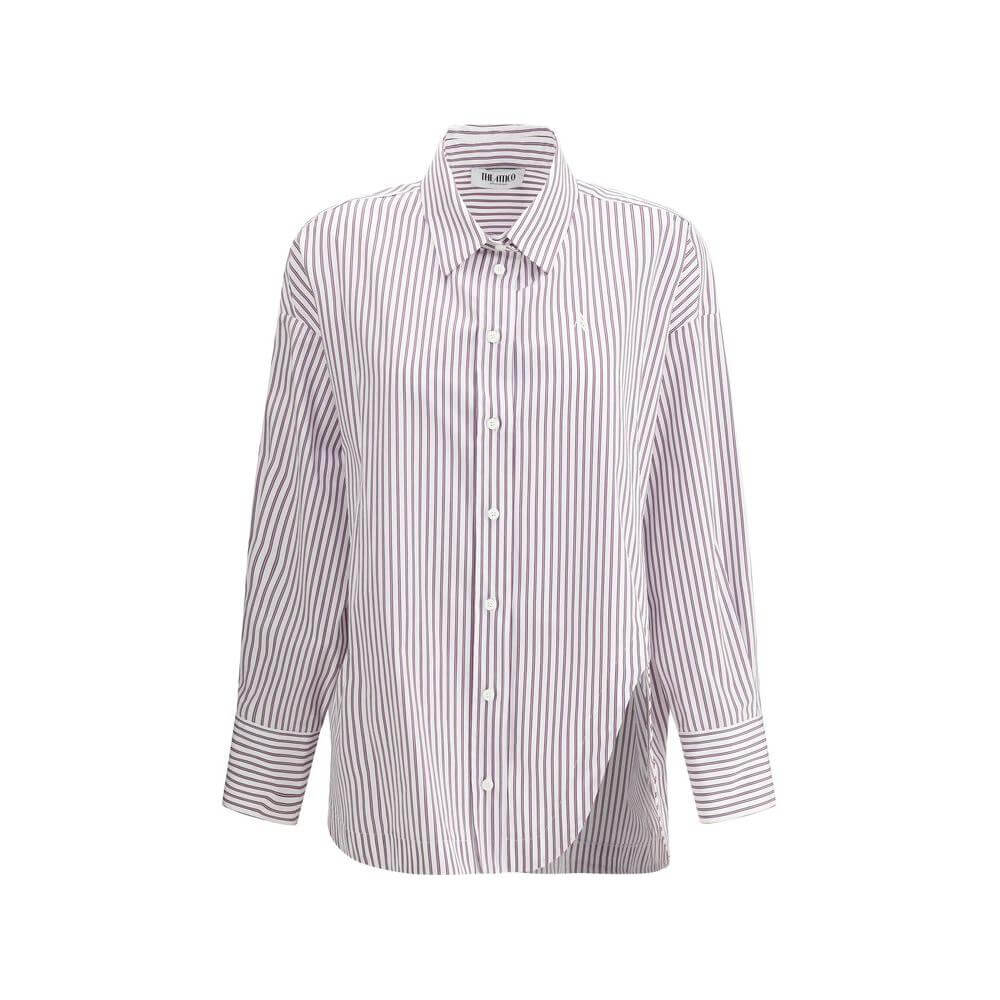 The Attico Asymmetrical strip Shirt The Attico Light Gray