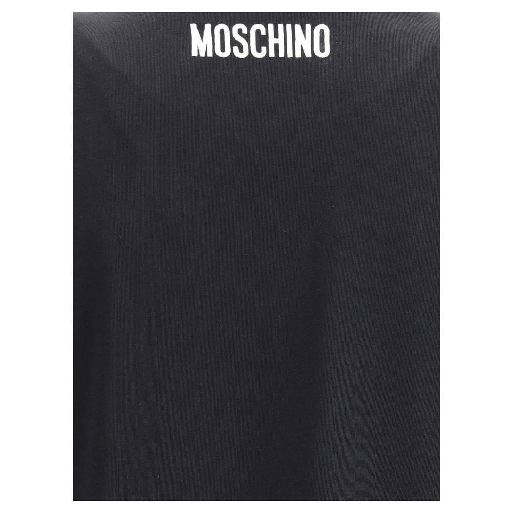 Back view of Moschino Cotton Logo T-Shirt with brand's monogram in contrast.