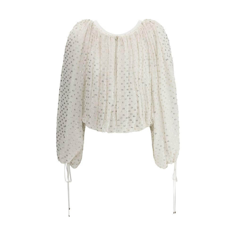 Chloé Off-Shoulder Shirt Chloé Light Gray