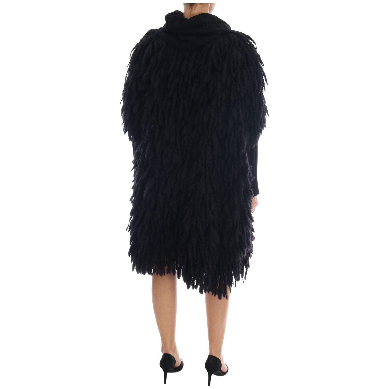Dolce & Gabbana Black Fringes Wool Pullover Sweater KOS1131#2-1