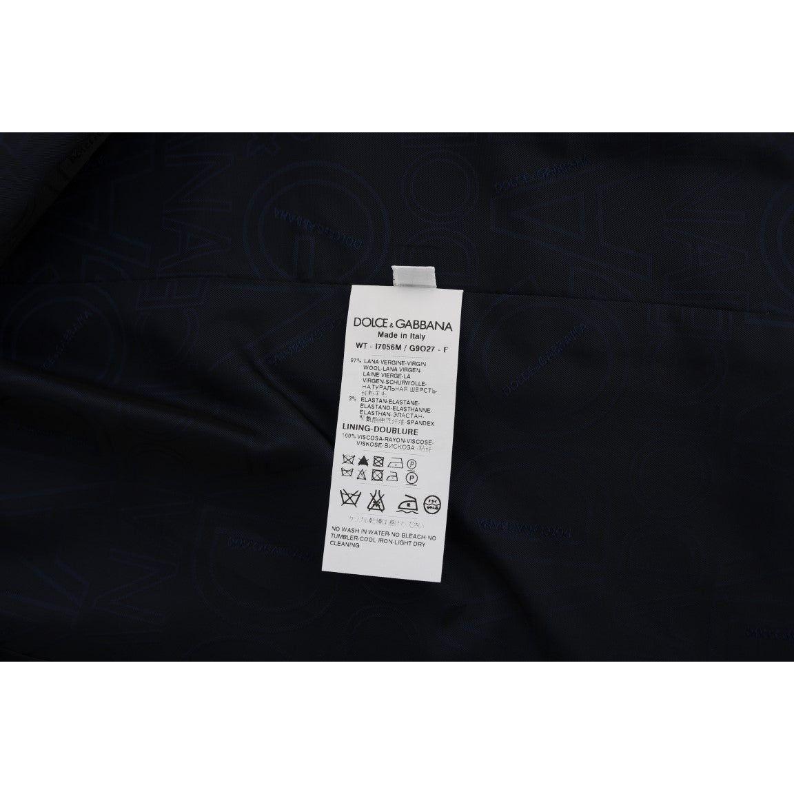 Dolce & Gabbana Elegant Striped Wool Blend Waistcoat Vest Dolce & Gabbana Black