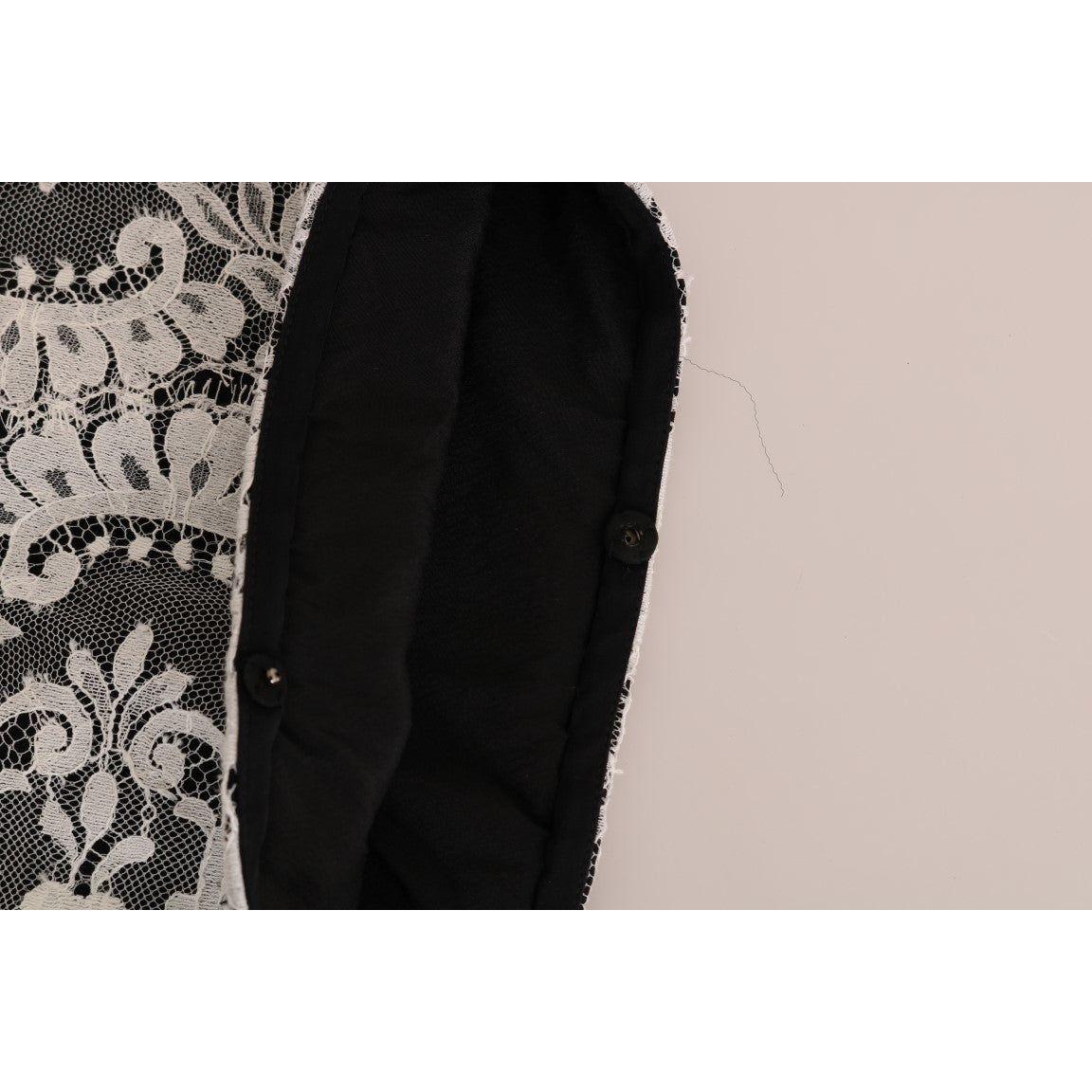 Dolce & Gabbana Elegant Silk Floral Lace Kaftan Maxi Dress Dolce & Gabbana Black