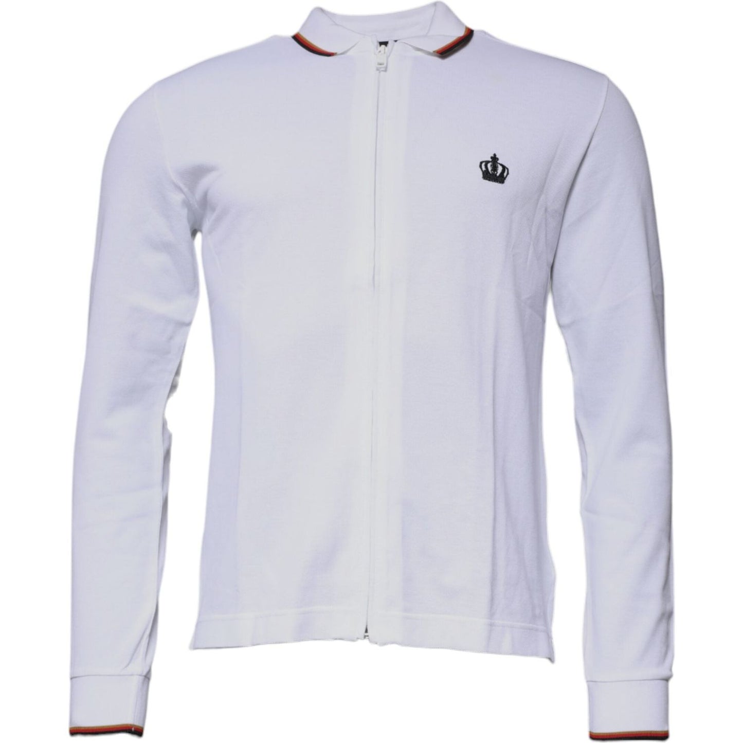 Dolce & Gabbana White Crown Men Full Zip Sweatshirt Sweater TSH87417-44