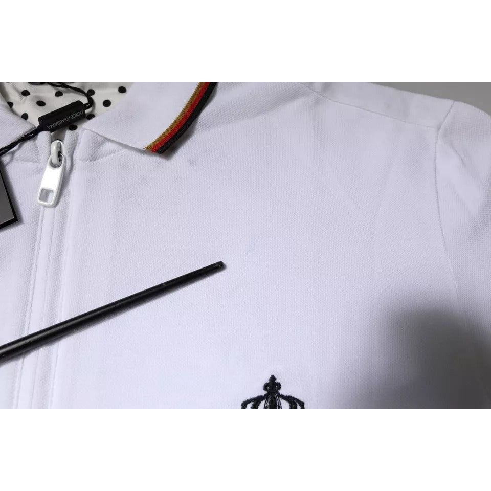 Dolce & Gabbana White Crown Men Full Zip Sweatshirt Sweater TSH87417-44