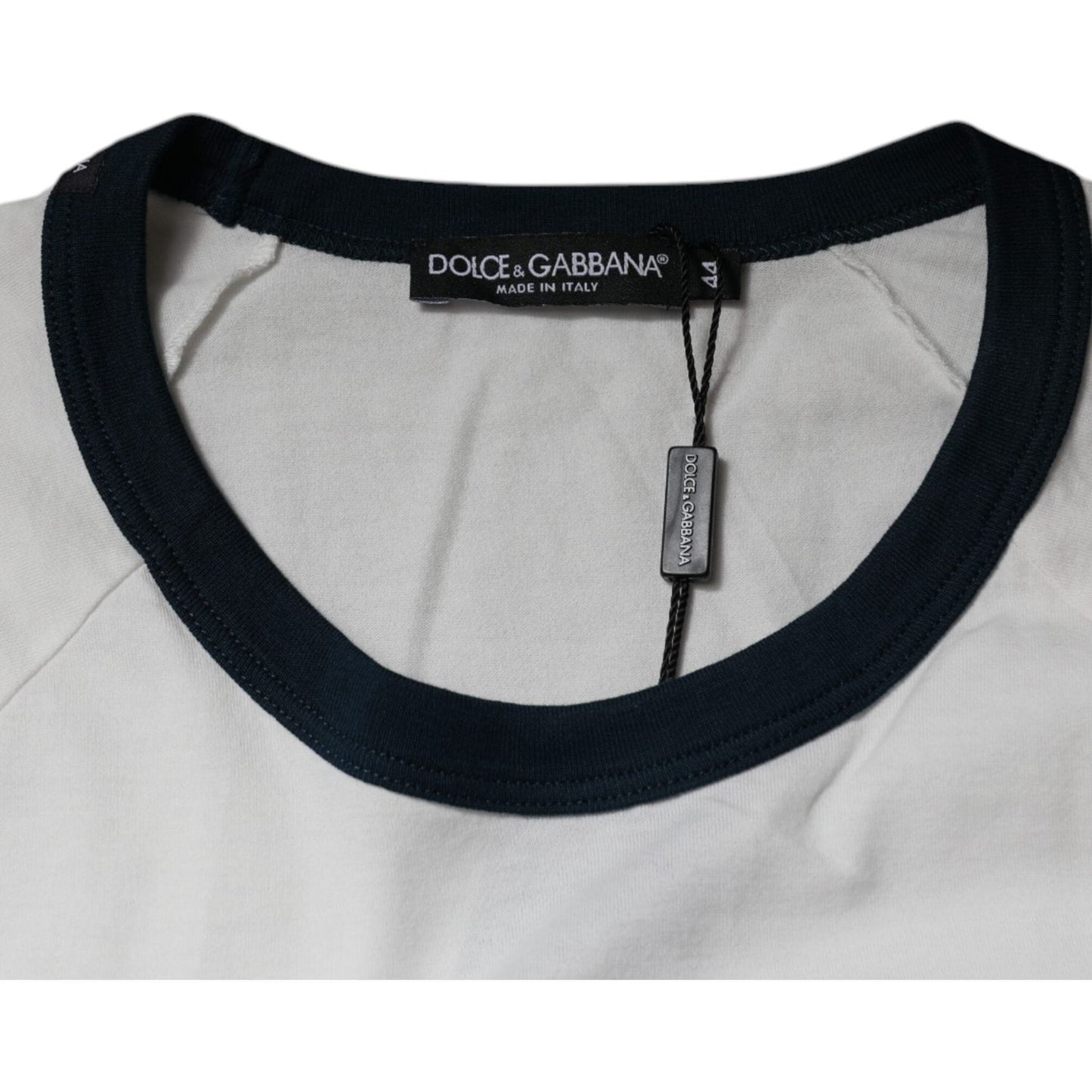 Dolce & Gabbana White DG Crown Cotton Crew Neck T-shirt TSH87241-44