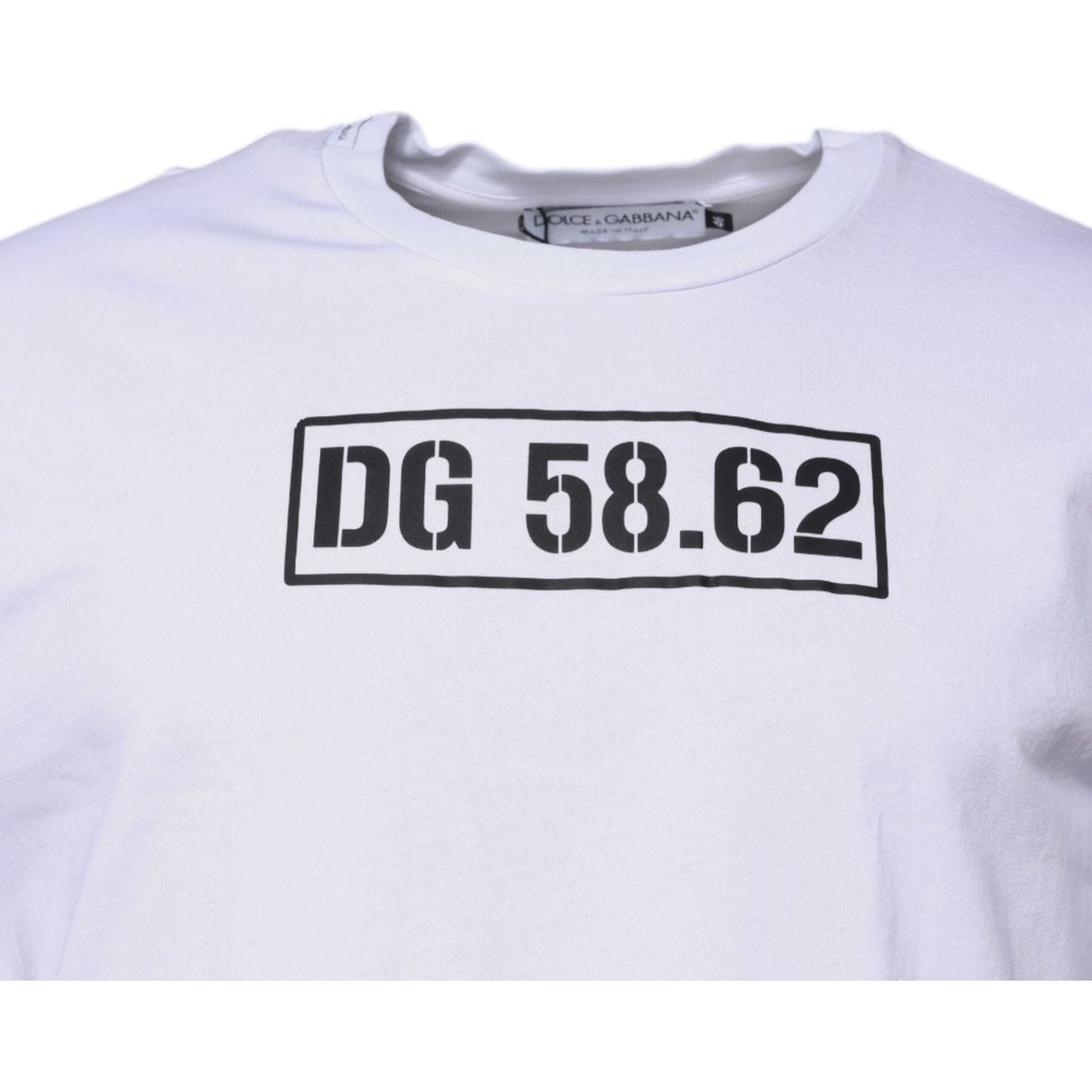 Dolce & Gabbana White DG Logo Cotton Crew Neck T-shirt TSH87411-46