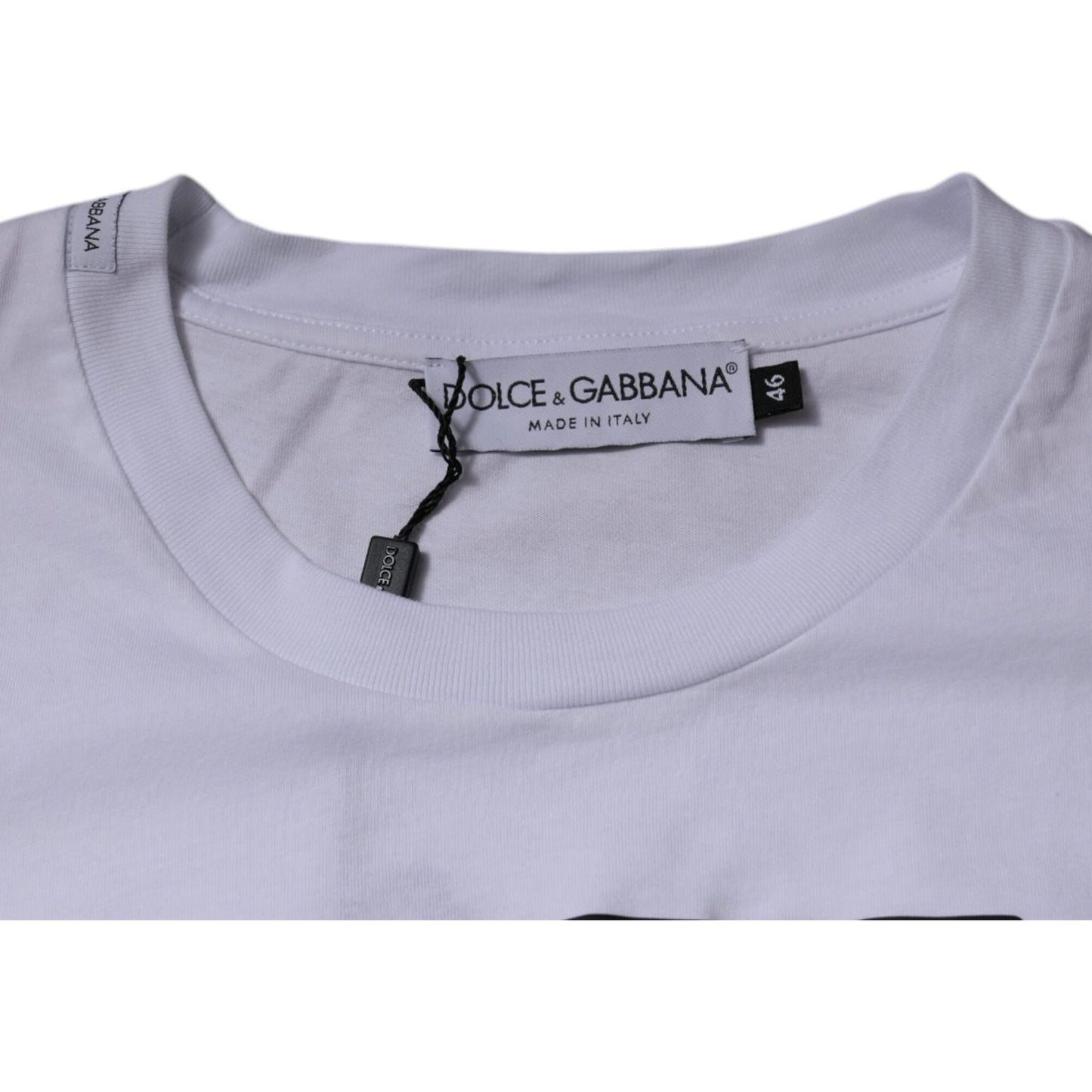 Dolce & Gabbana White DG Logo Cotton Crew Neck T-shirt TSH87411-46