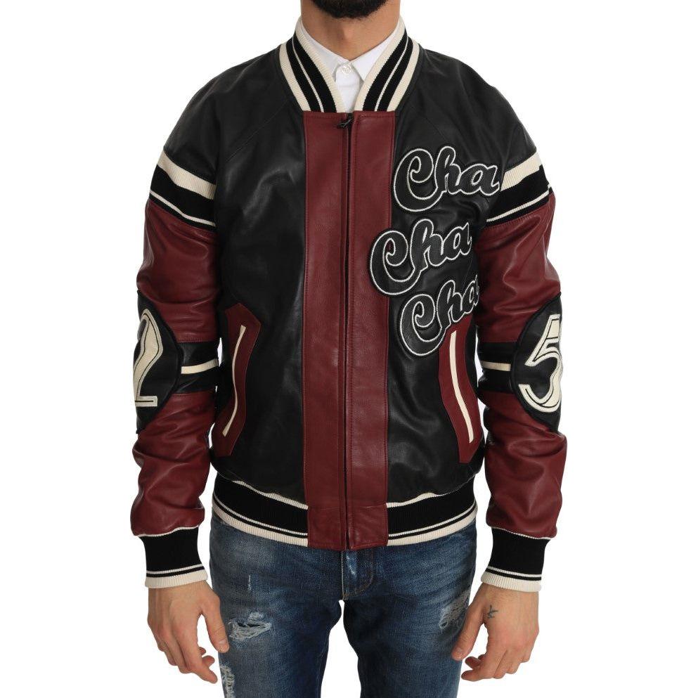 Dolce & Gabbana Exquisite Sheepskin Leather Bomber Jacket MAN COATS & JACKETS Dolce & Gabbana Black