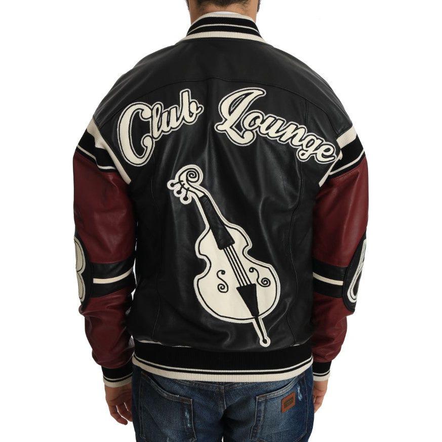 Dolce & Gabbana Exquisite Sheepskin Leather Bomber Jacket MAN COATS & JACKETS Dolce & Gabbana Black