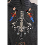 Dolce & Gabbana Fairy Tale Crystal Gray Cashmere Sweater TSH1902-1